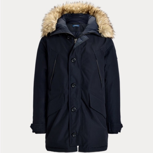 Polo Ralph Lauren Down Performance Parka with Removable Faux Fur Trim NEW! - Picture 2 of 11